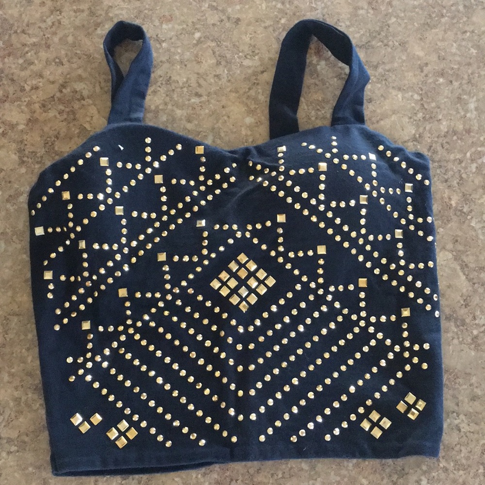 Gold studded crop top